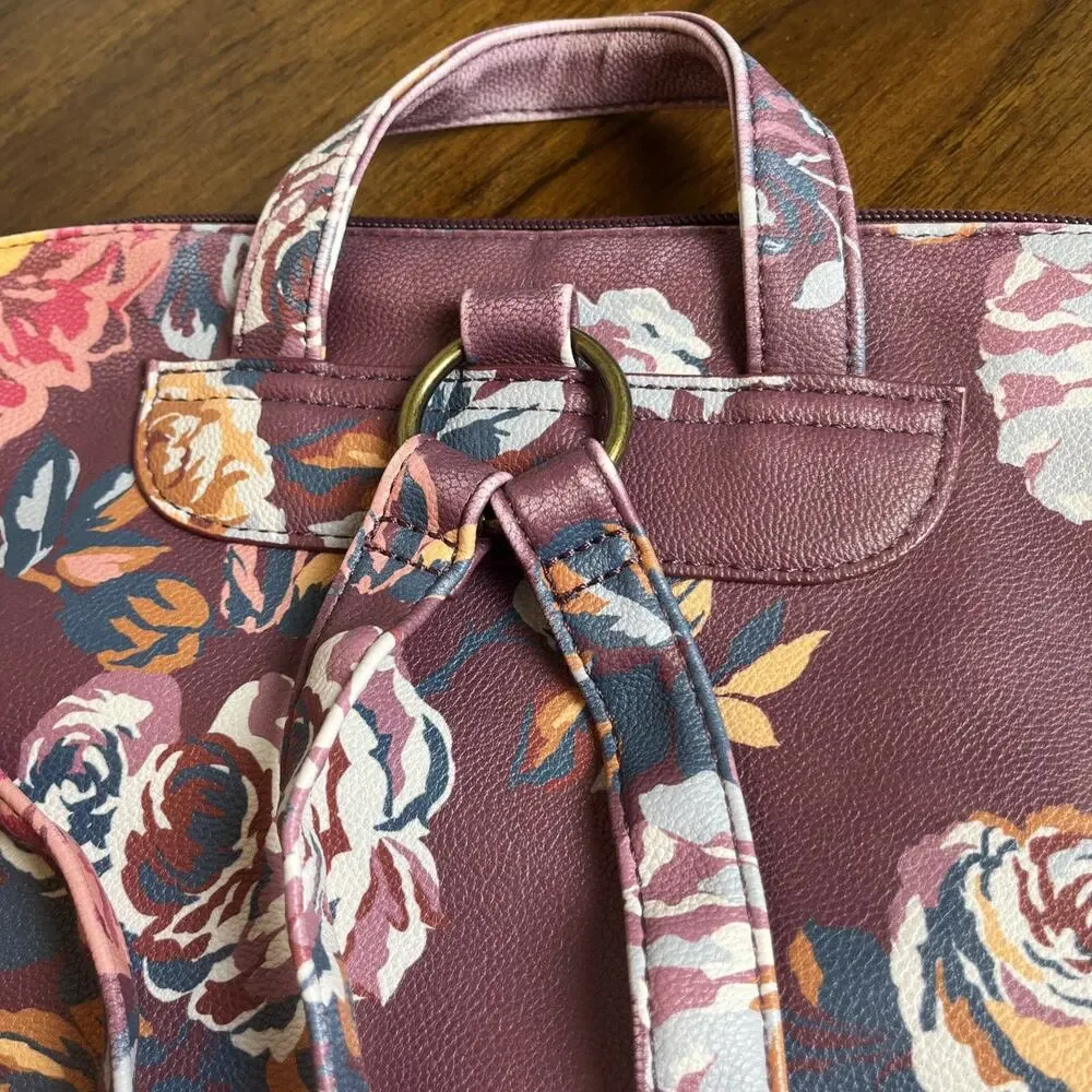 Matilda Jane Plum Perfect Floral Backpack Purse Bag 13